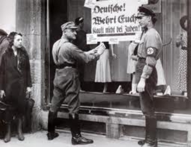 "No Jews" signs and notices are posted outside German towns and villages, and outside shops and restaurants.