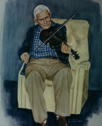 James plays fiddle with uncle