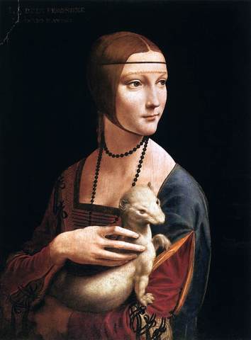 Leonardo paints Lady with an Ermine.