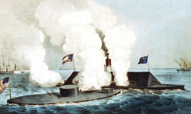 Battle Between Ironclad Ships Ends in a Draw
