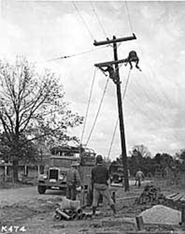 First Overhead powerline built