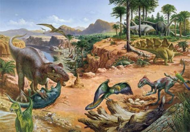 Jurassic Period. - 195 to 136 MYA.