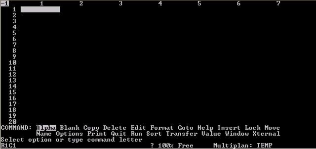 Multiplan, Un programa de hoja de calculo