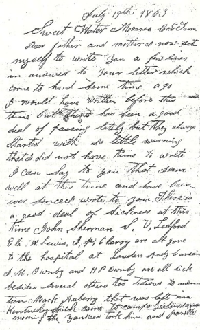 Letter to his wife on March 8 1864