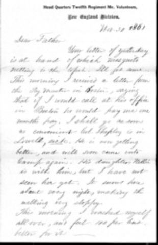 Letter to his wife on April 5 1864