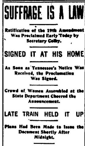 19th Amendment is Passed