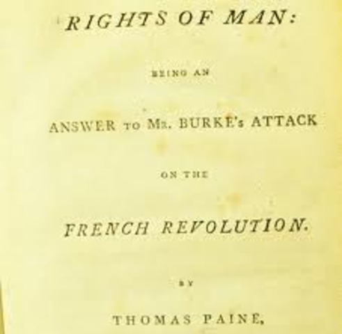 Tom Paine’s the right of mean published French declaration of the rights of man and citizen. French revolution