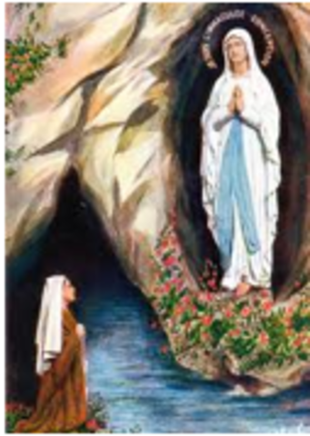 1858: The Blessed Virgin Mary appeared to St. Bernadette at Lourdes, France.
