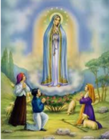 Blessed Virgin Mary Appeared to three children at fatima in portugal