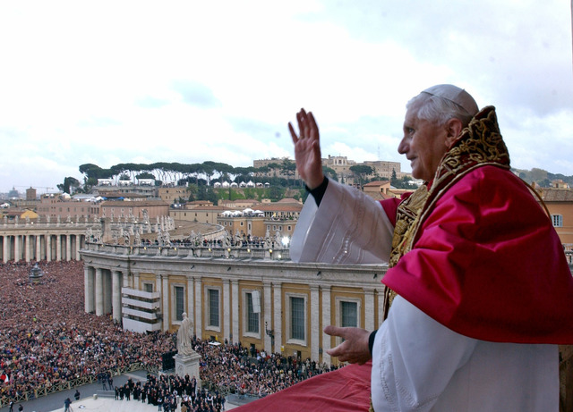 Joseph Ratzinger succeeds Pope John Paul II
