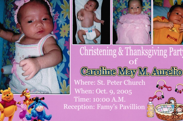 Caroline May Aurelio Christening