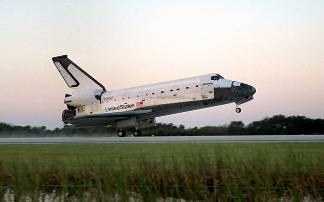 Space Shuttle first orbit of Earth