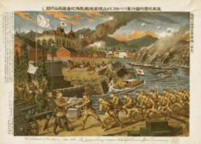 Russo-Japanese War; Japan defeats Russia