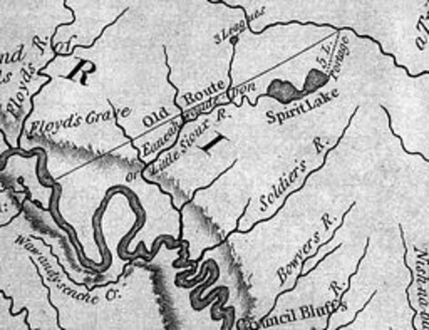 - Near present day Sioux City, Iowa, Sgt. Charles Floyd dies of a probable burst appendix. Captains name hilltops where he is buried Floyd's Bluff and a nearby stream, Floyd's River.