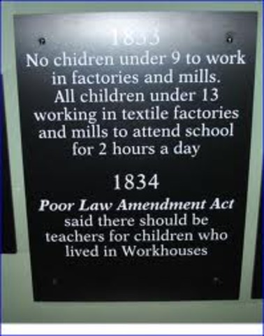Factory Act of 1833 limits work hours for women and childern