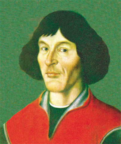 Copernicus claims the universe is heliocentric ( sun centered )