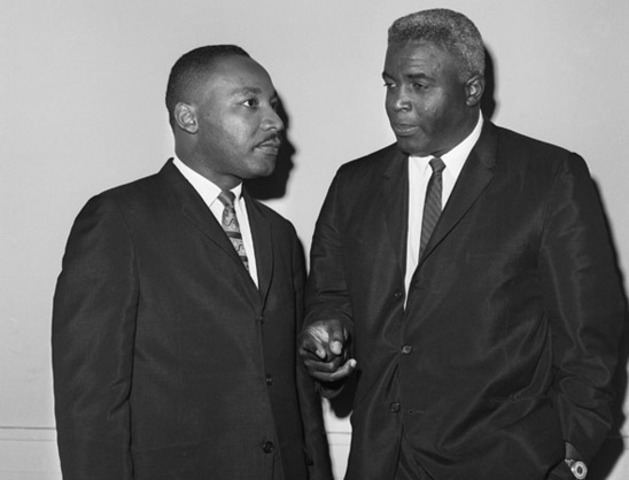 Jackie with MLKing Jr on Civil Rights
