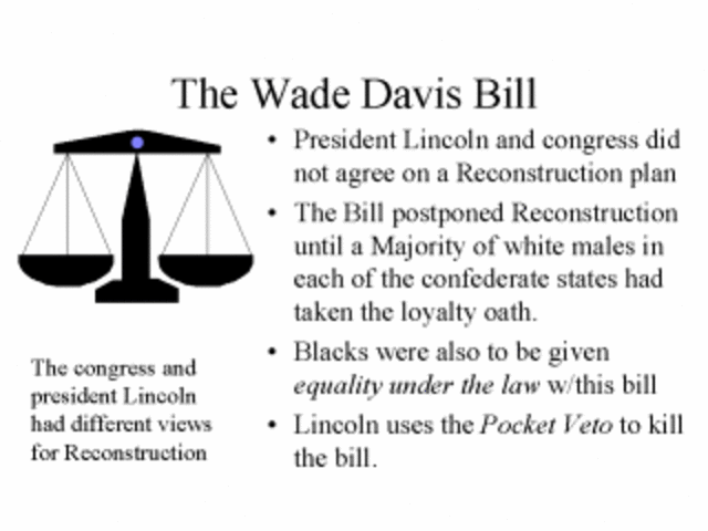 Wade-Davis bill receives pocket veto