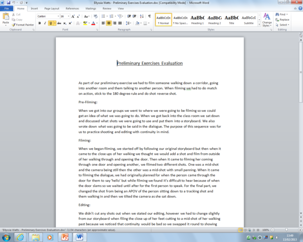 Evaluation our Prelim