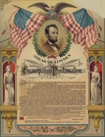 President issues proclamation to free slaves.