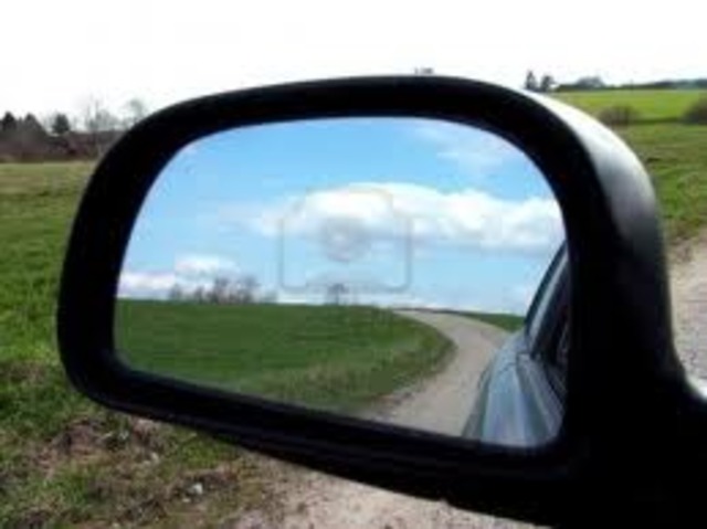 The mirror on the cart.