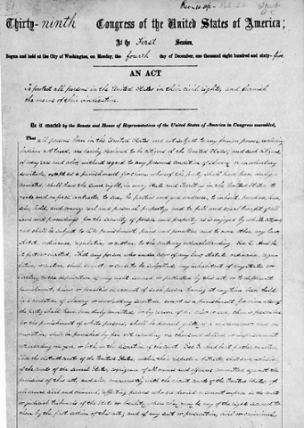 Civil rights act of 1866  enacted