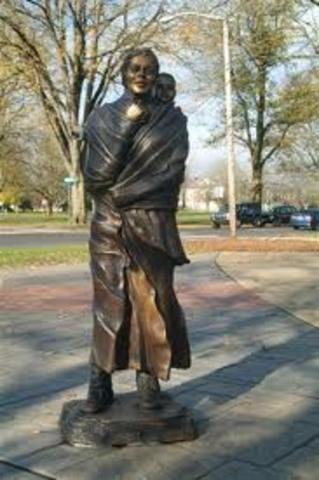 Near present-day Billings, Montana, Clark names a sandstone outcropping Pompy's Tower, after sacagawea's son, nicknamed Little Pomp. On the rock face Clark enscribes his name and the date.