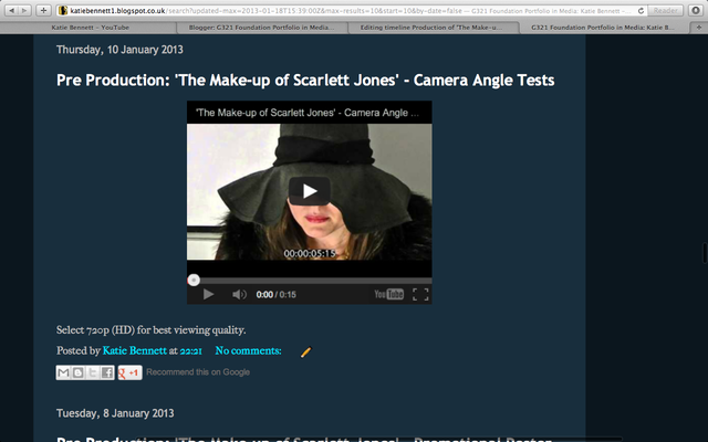 Pre Production: Camera Angle Tests Uploaded