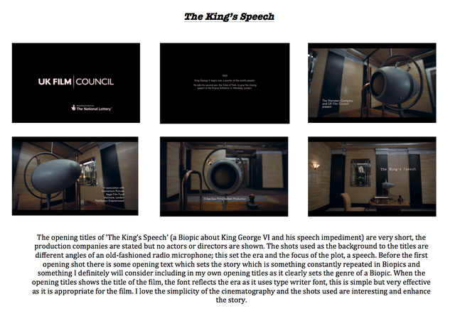 Upload - Film Research: 'The King's Speech' Opening Titles Deconstruction