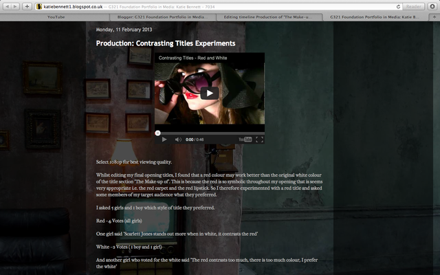 Upload a filming update to Blog