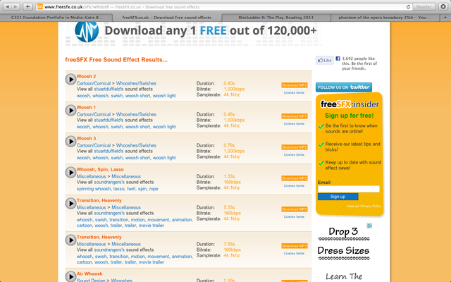Finish Editing and Collecting Sound Effects for Production - COMPLETED