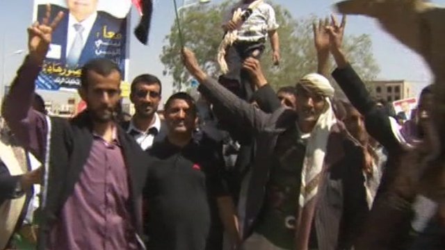 President  Ali Abdullah Saleh leaves