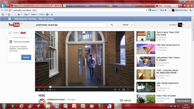 Preliminary exercise