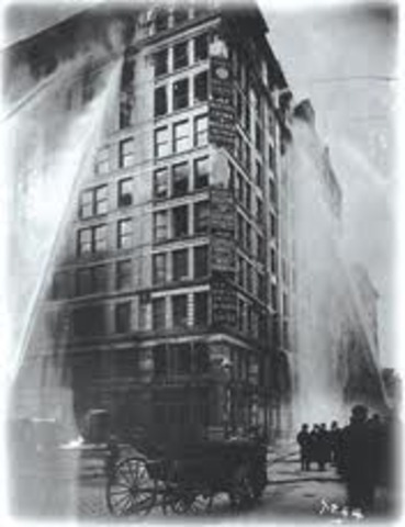 Fire in the Triangle Shirtwaist Factory in New York killing 146 workers, most being young women