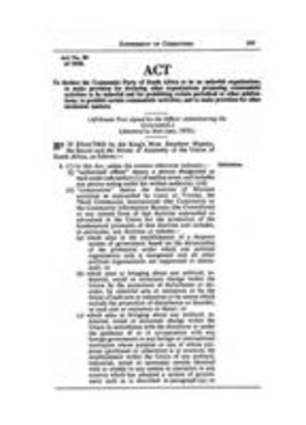 The Suppression of Communism