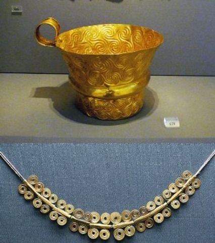Mycenaen Gold Cup and Necklace