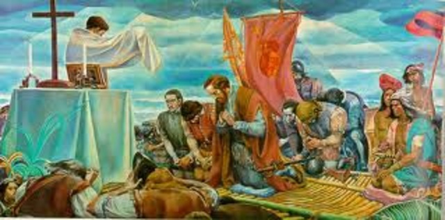 Baptism of the first Catholics in the Philippines