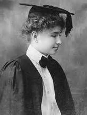 Helen Keller Earns BA Degree from Radcliffe College