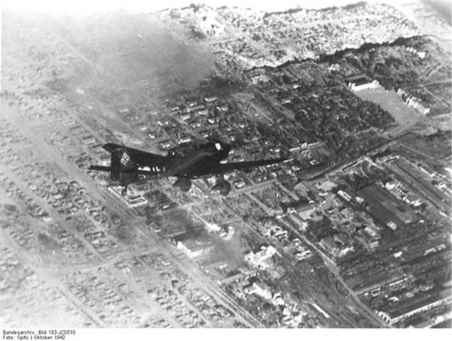 Hitler and his troops reached the Volga River, and Luftwaffe bombed Stalingrad.