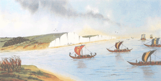 The Jutes first started raiding the shores of Britain