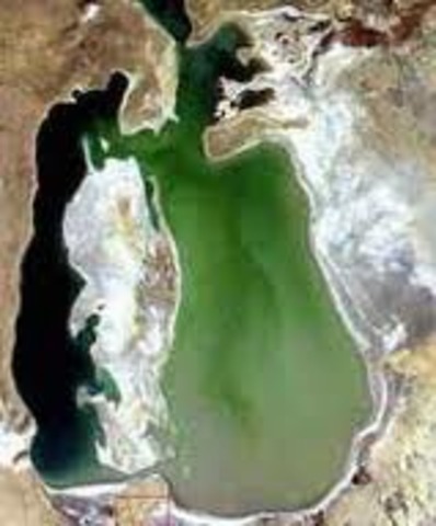 The sea shrunk by 75%