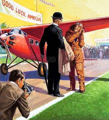 Amelia Earhart First Woman to Fly Solo Transatlantic Flight