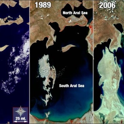 Timeline: Tha aral sea shrinking