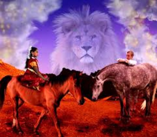 Shasta, Bree, Aravis, and Hwin travel together