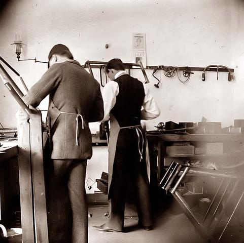 The brothers start to repair bicycles