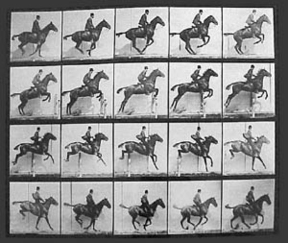 Eadweard Muybridge invents the first moving pictures
