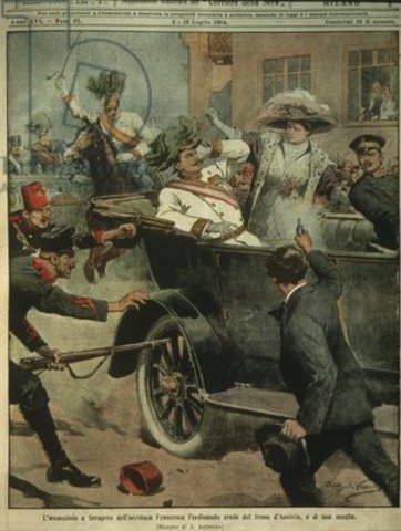 Archduke Franz Ferdinand assassinated at Sarajevo