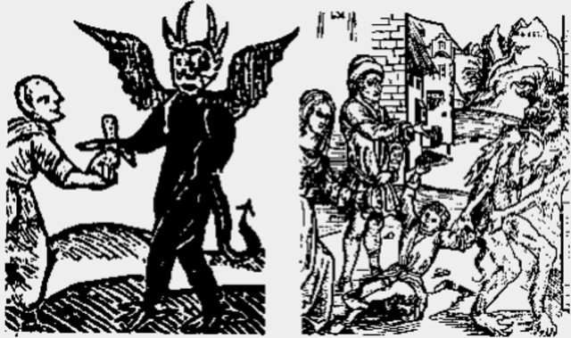 Padres malos dándole sus hijos al diablo