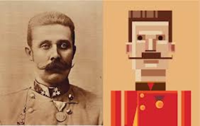 Francis Ferdinand assassinated (by a Servian)