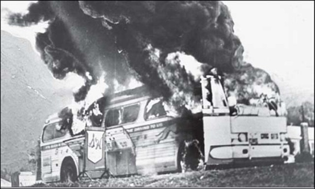 Freedom riders bus burned